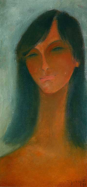 homage to Modigliani, painting by Giang Dinh