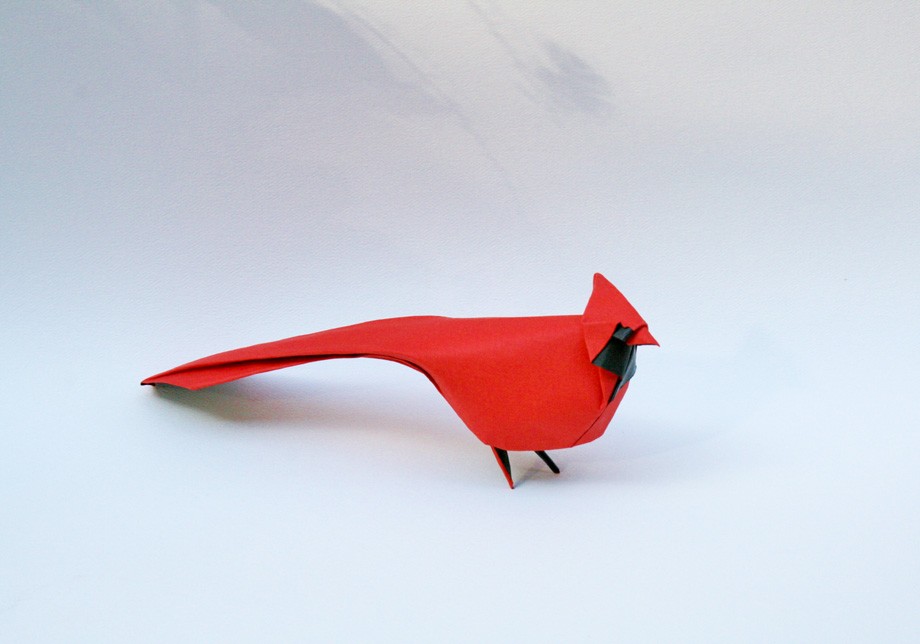 Origami Northern Cardinal by Giang Dinh